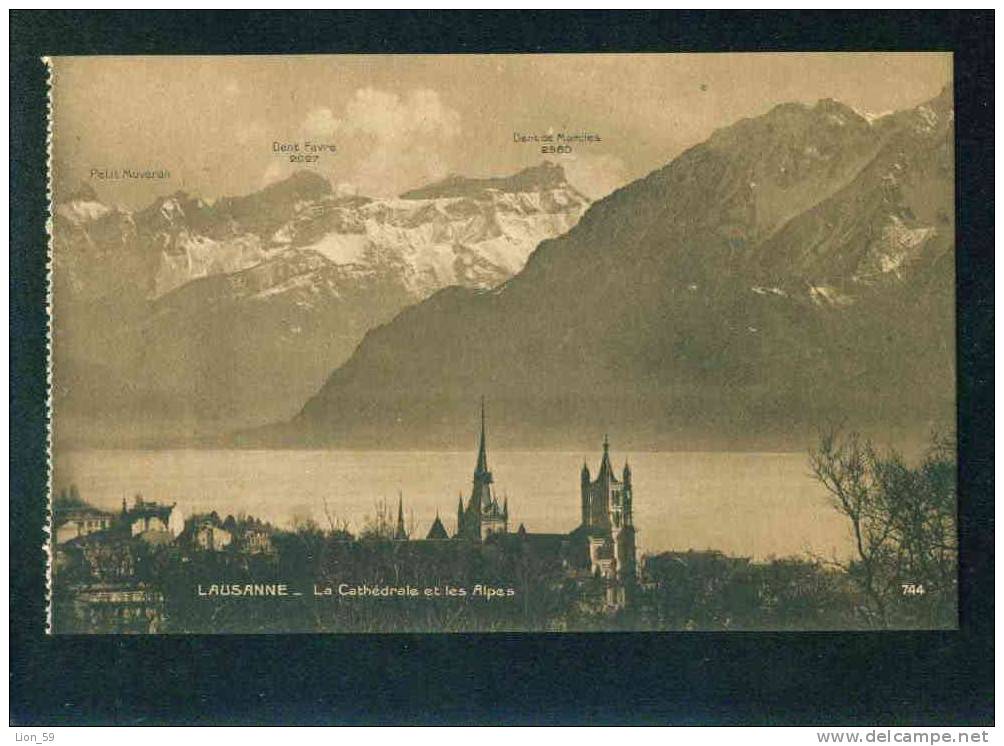 52229 / VD Vaud > Lausanne LA CATHEDRALE ET LES ALPES Suisse Switzerland Schweiz #  744 pc mint postcard