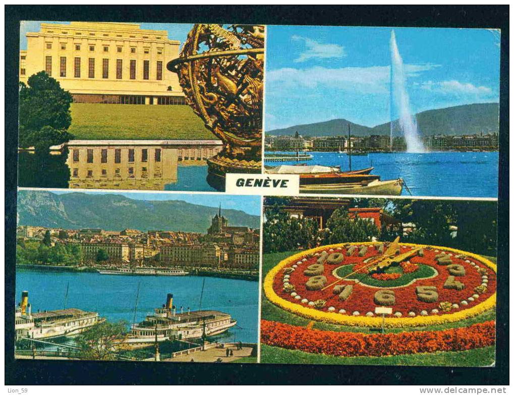 52444 / GENEVE - The Flower Clock Switzerland Suisse Schweiz USED 1984 - 50c EUROPA CEPT to  Bulgaria PC postcard