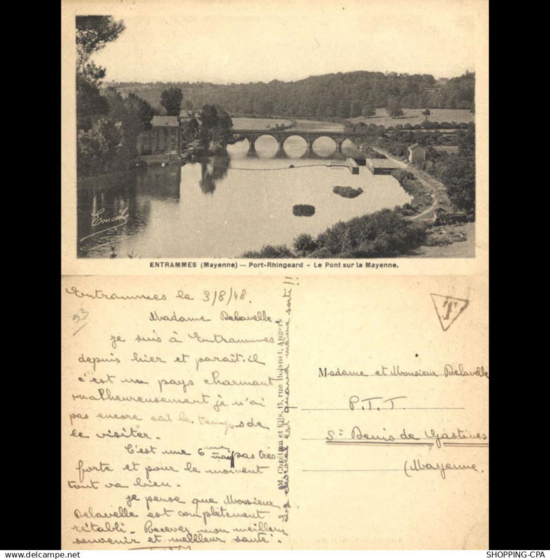 53 - Entrammes - Port Rhingeard - Le pont sur la Mayenne