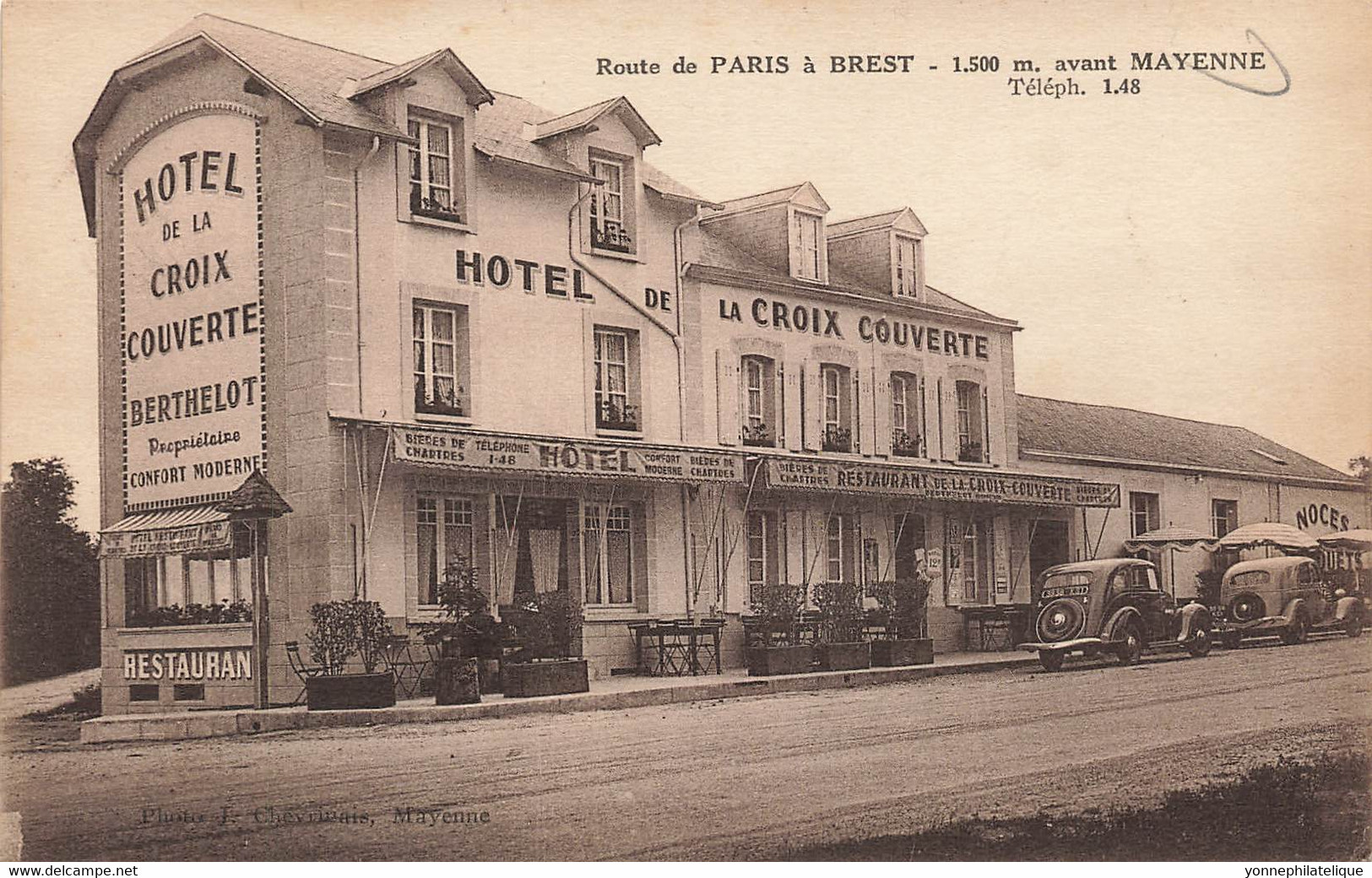 53 - MAYENNE - MAYENNE - hôtel de la Croix Couverte BERTHELOT - restaurant - superbe - 10154