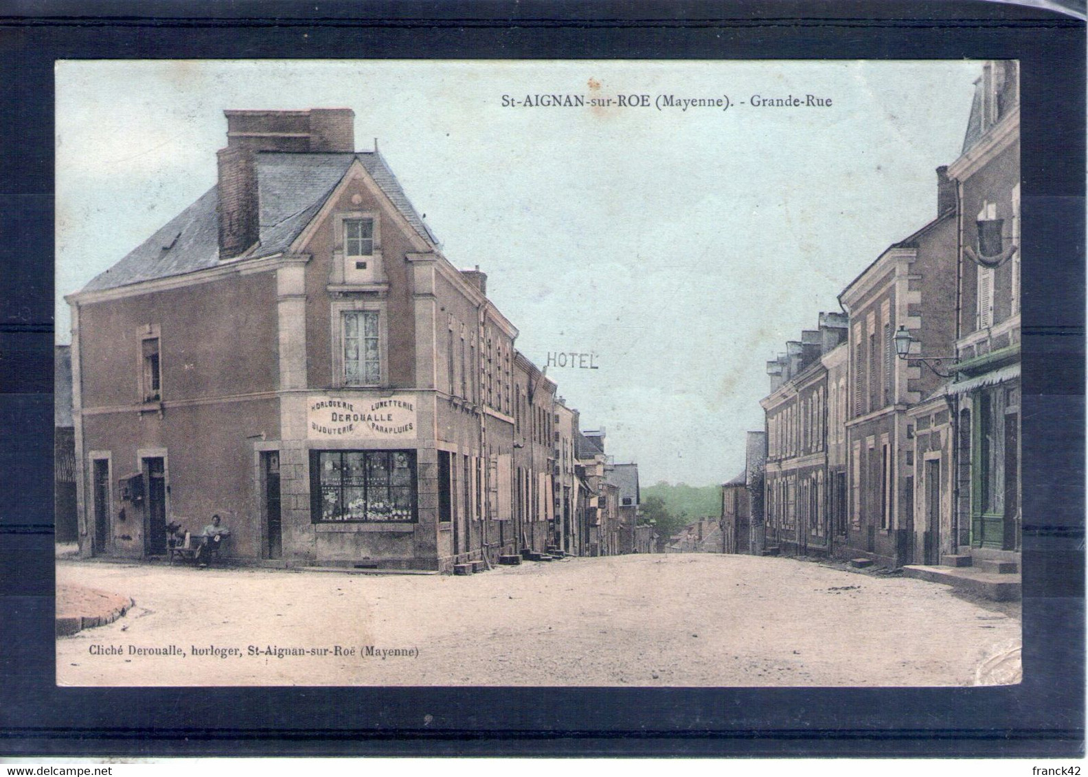 53. saint aignan sur roe. grande rue. carte colorisée. coin bas droit abimé