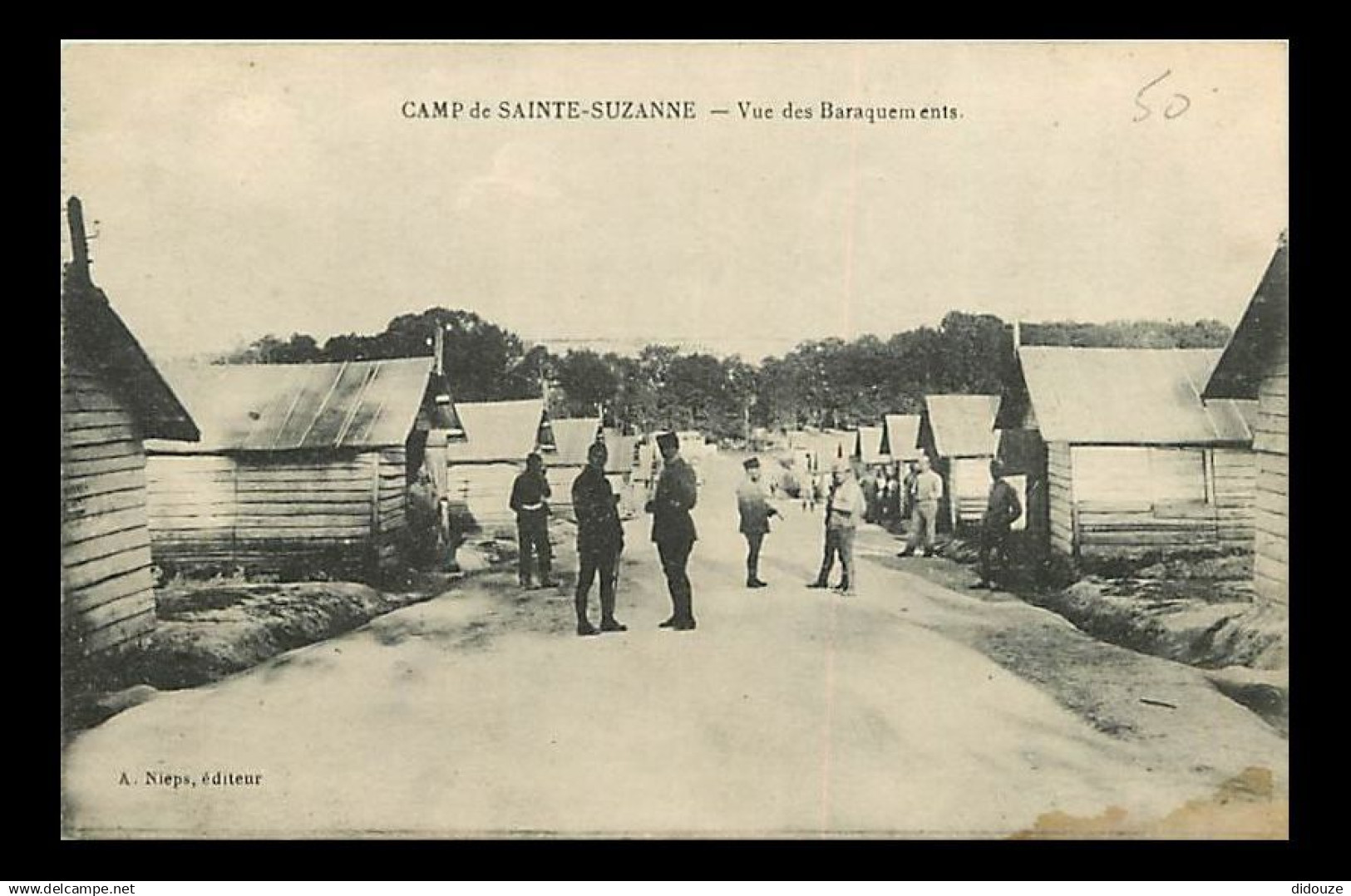 53 - Sainte Suzanne - Camp de Sainte Suzanne - Vue des Baraquements - Animée - Correspondance - Voyagée en 1924 - CPA -