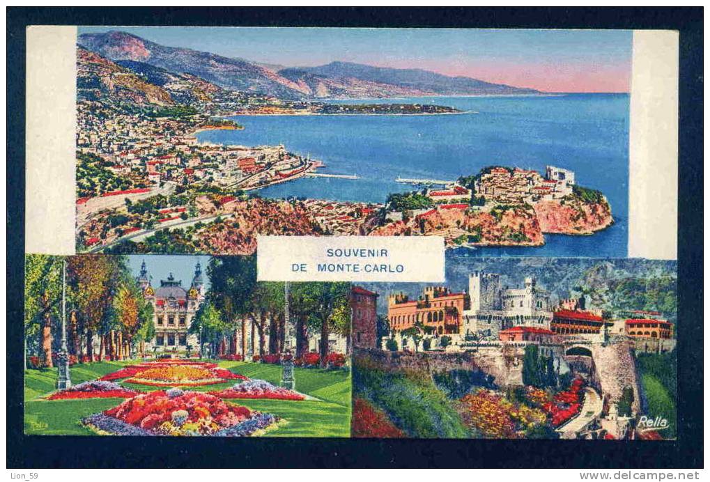 53529 / Monaco > Panoramic views SOUVENIR DE MONTE CARLO - Monaco PC mint postcard AK