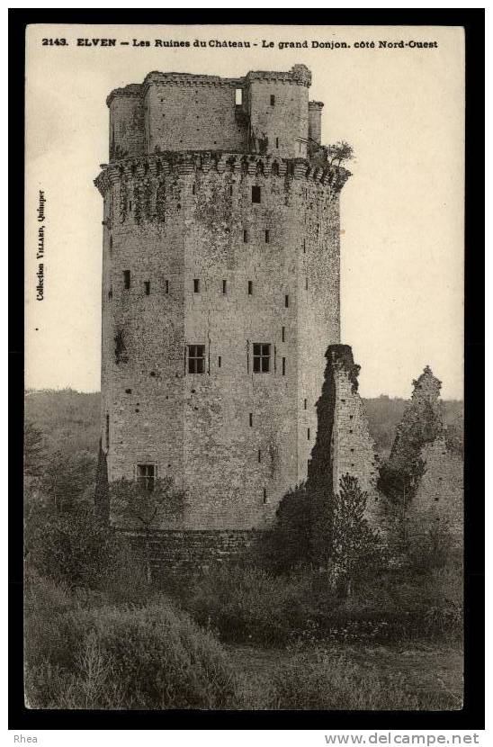 56 Elven 2143. ELVEN Les Ruines du Château - Le grand Donjon, côté Nord-Ouest chateau D56D K56053K C56053C RH004177