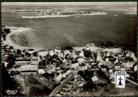 56 Larmor-Plage - LARMOR-PLAGE (Morbihan)  6861- Vue aérienne - Plage de Toulhars et Port-Louis - cpsm