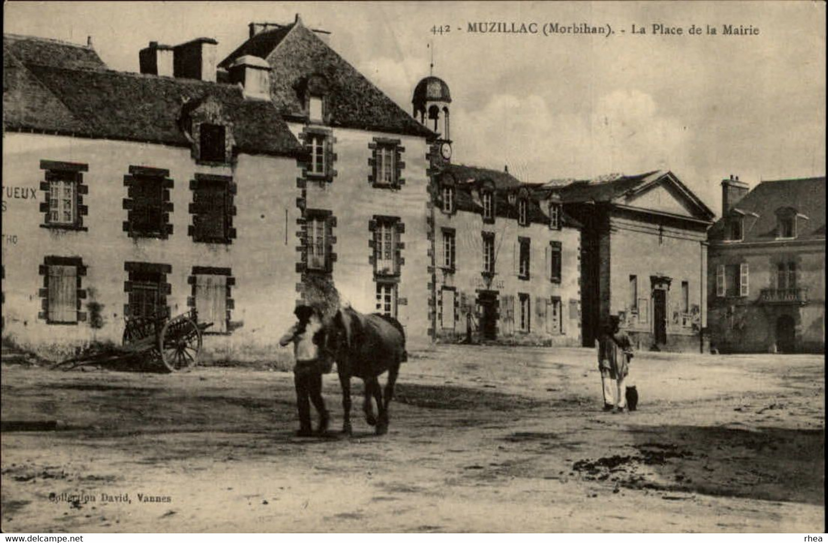 56 - MUZILLAC - La Place de la Mairie - cheval