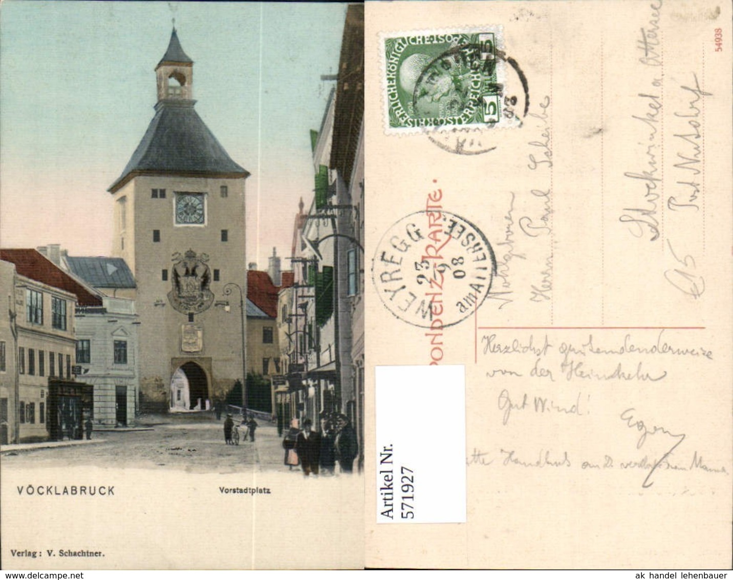 571927,tolle AK V&ouml;cklabruck Vorstadt Vorstadtplatz