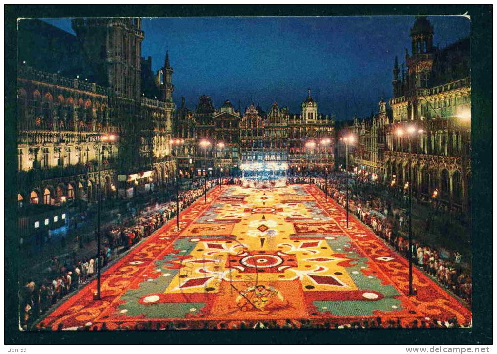 57200 / Brussels by nigh  GRAND PLACE TAPIS DE FLEURS LA NUIT - Belgique Belgium Belgien USED 1978 - 10f TO Bulgaria pc