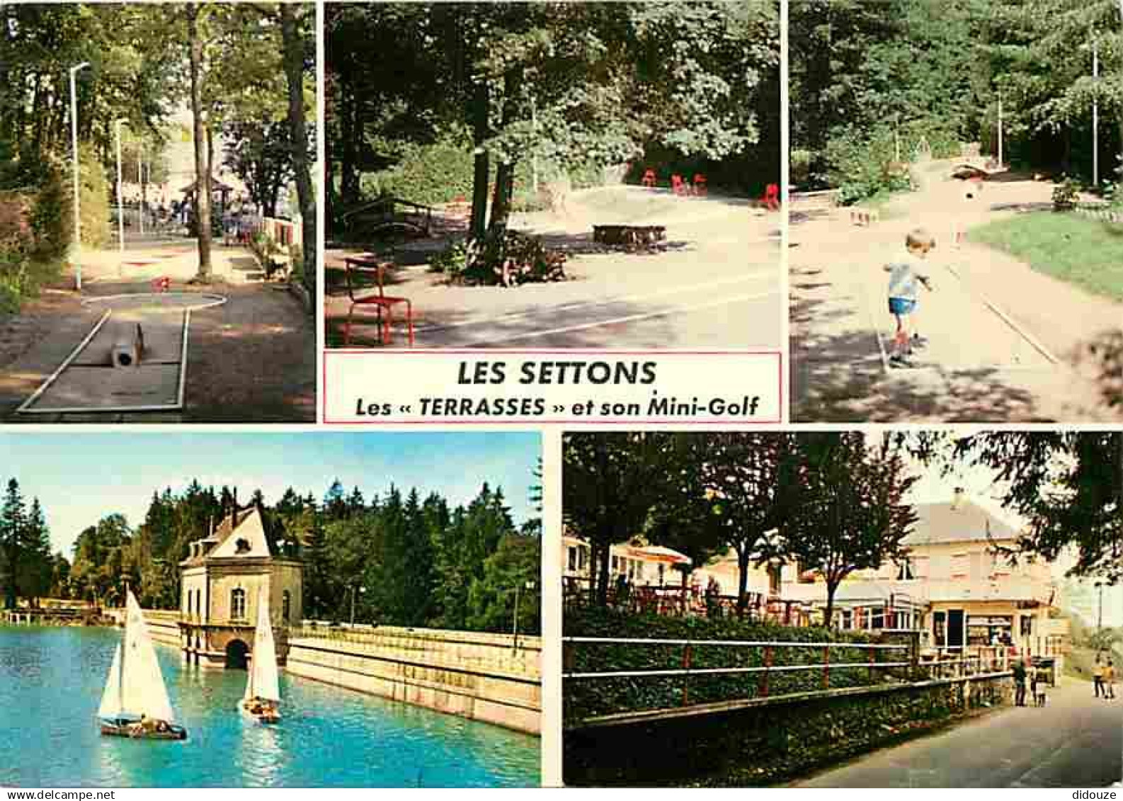 58 - Les Settons - Le Lac des Settons - Multivues - Voile - Mini golf - Flamme Postale de Montsauche les Settons - CPM -