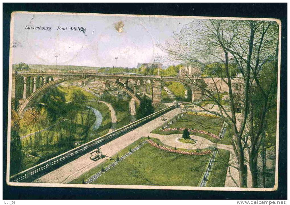 58006 / LUXEMBOURG - PONT ADOLPHE - Luxembourg Luxemburg Lussemburgo USED 1936 - 35+35+35c PC postcard