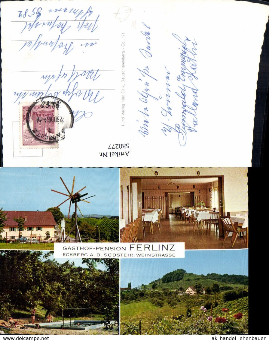 580277,Mehrbild Ak Gasthof Pension Ferlinz Eckberg Eckbergerhof &ndash; Ferlinz Gamlitz