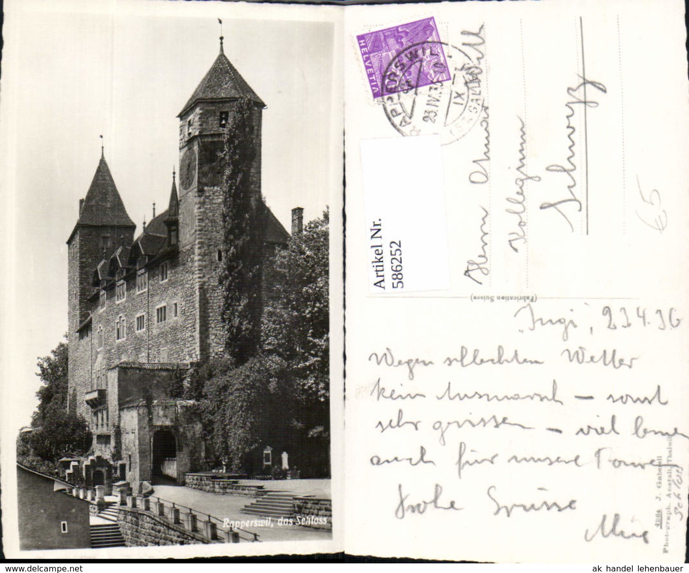 586252,Foto Ak Rapperswil Rapperswil-Jona Schloss Switzerland