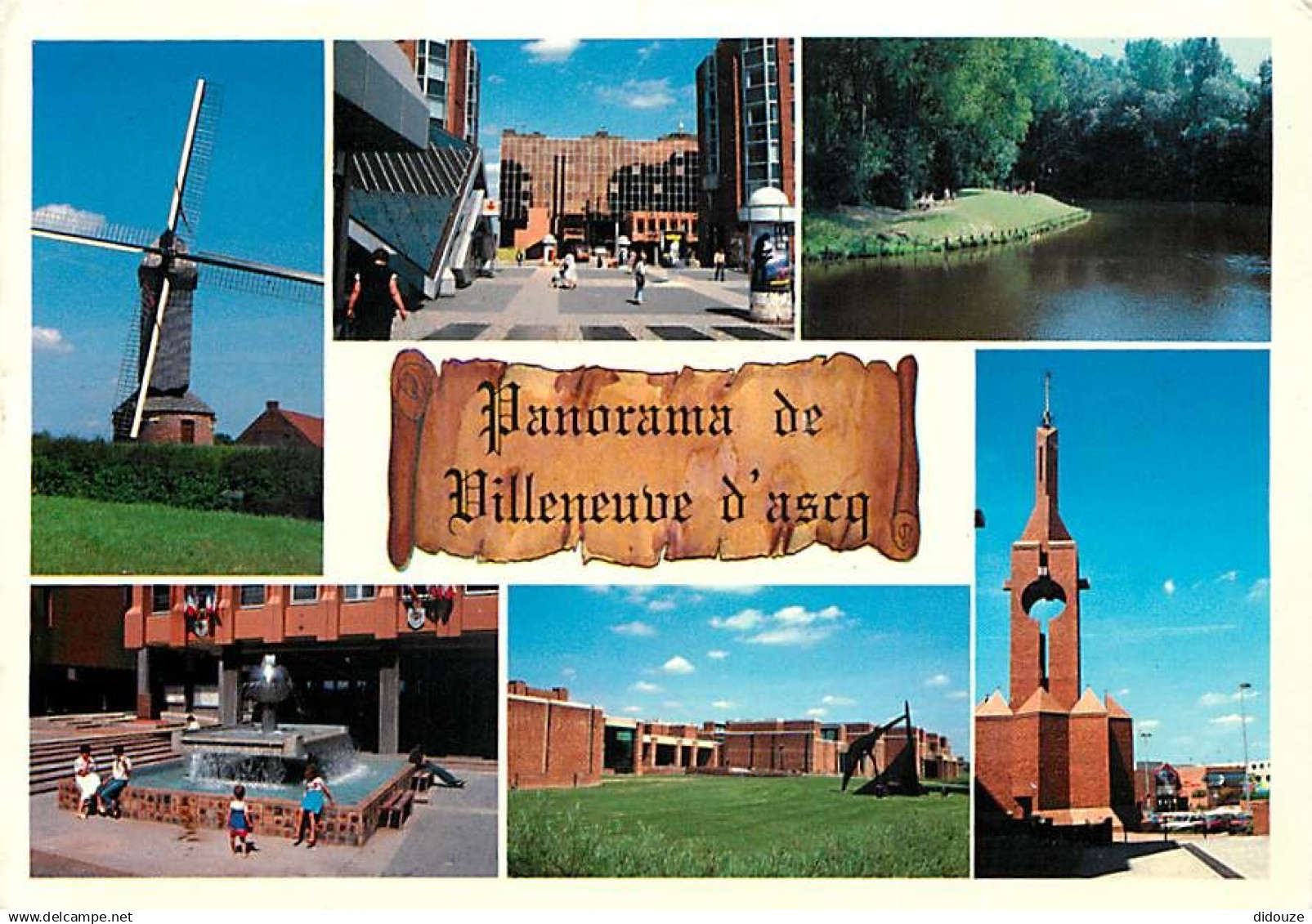 59 - Villeneuve d'Ascq - Multivues - Moulin à vent - Fontaine - Colonne Morris - CPM - Voir Scans Recto-Verso