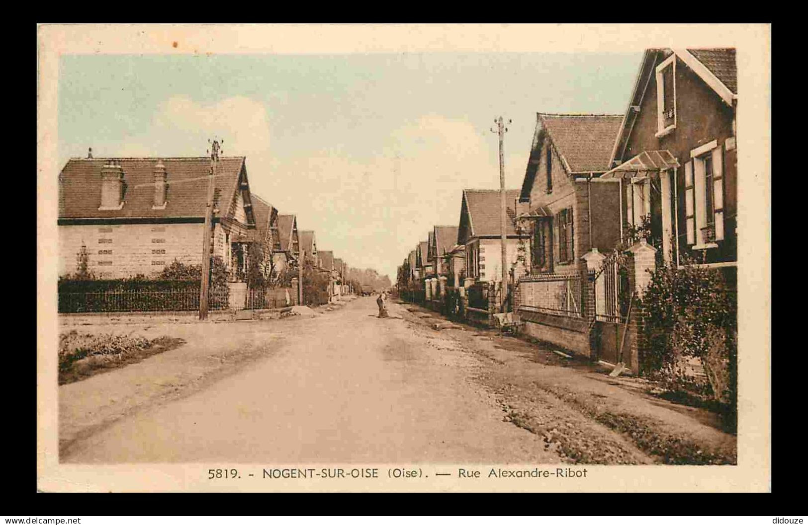 60 - Nogent sur oise - Rue Alexancke-Ribot - CPA - Oblitération ronde de 1950 - Voir Scans Recto-Verso