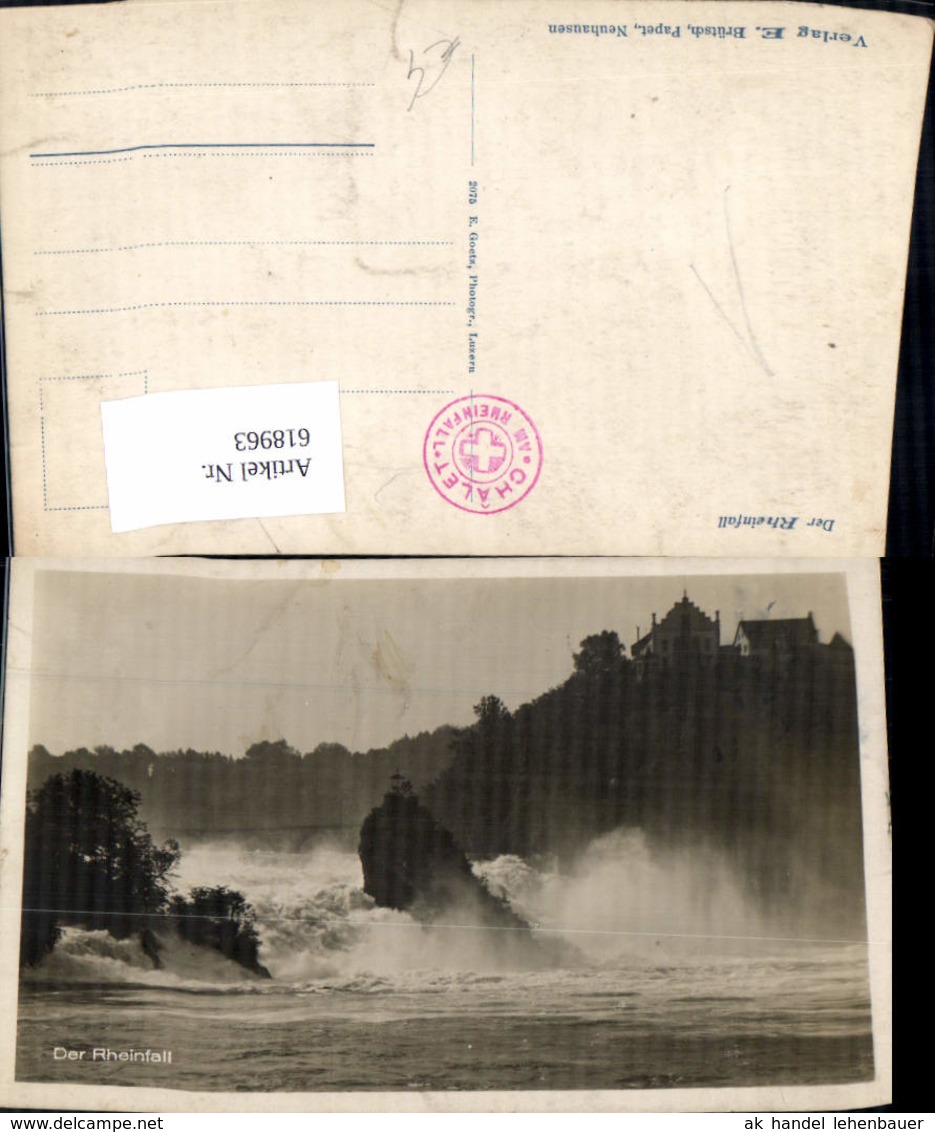 618963,Foto Ak Der Rheinfall Laufen-Uhwiesen Schloss Laufen