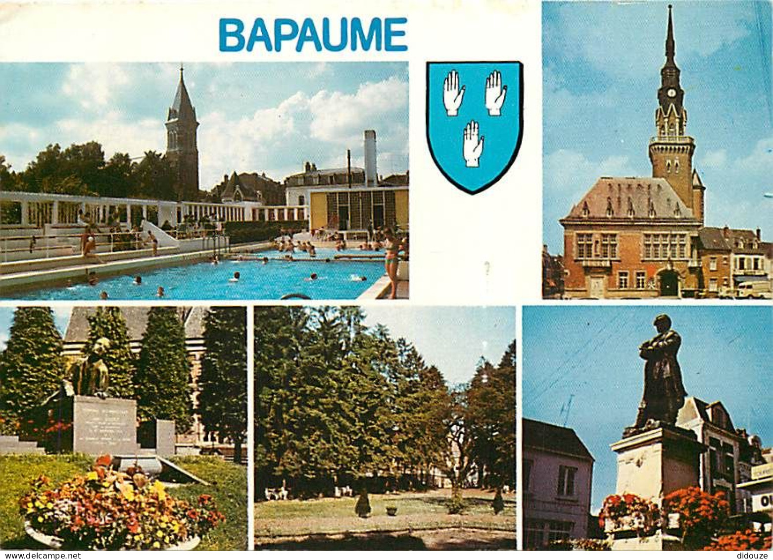 62 - Bapaume - Multivues - Piscine - Blasons - Flamme Postale de Bapaume - CPM - Voir Scans Recto-Verso