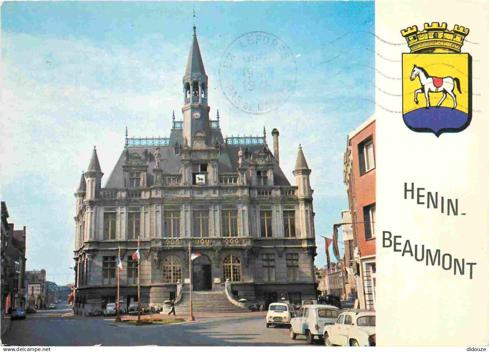 62 - Hénin Beaumont - Hotel de Ville - Blasons - Automobiles - CPM - Voir Scans Recto-Verso