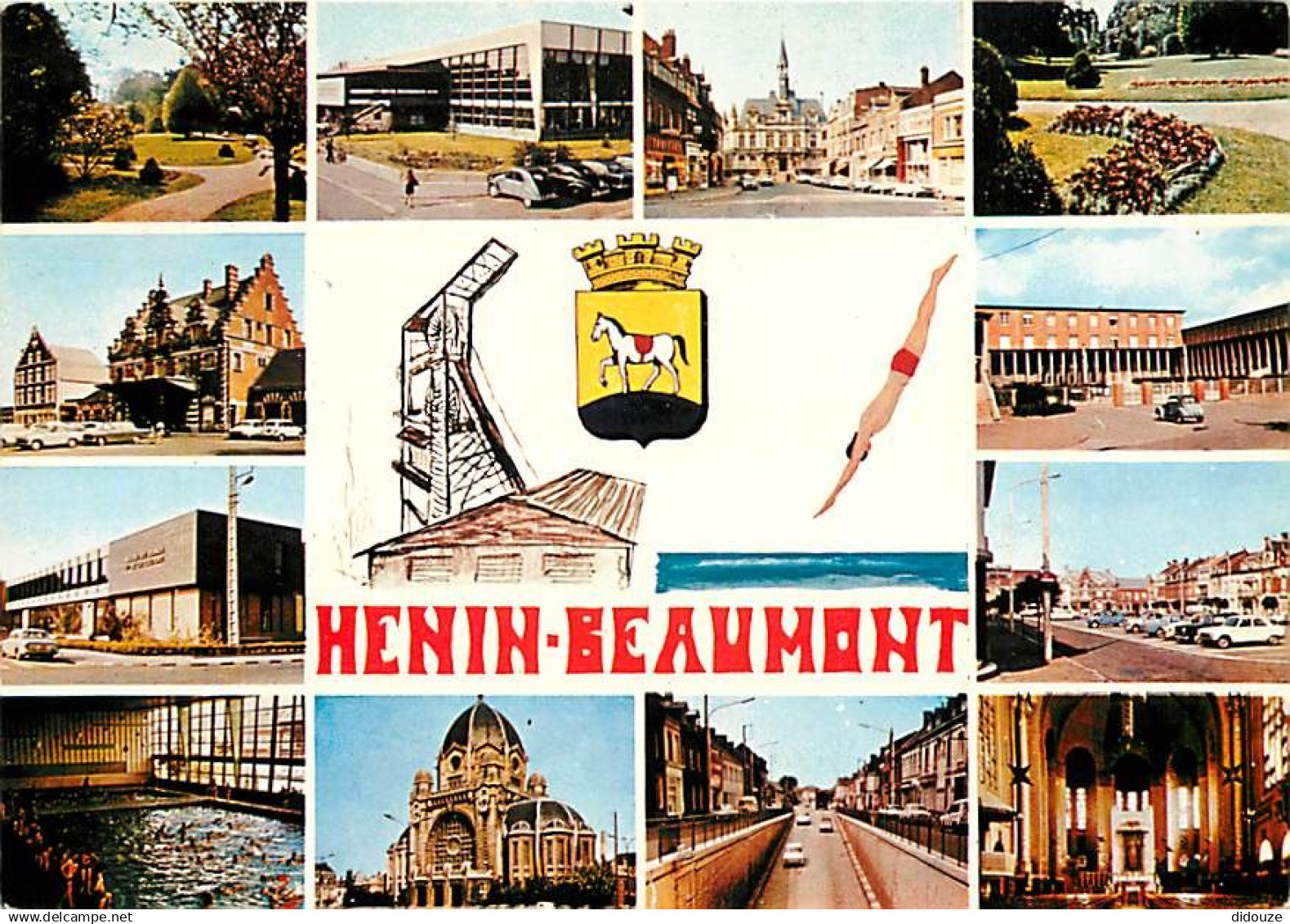 62 - Hénin Beaumont - Multivues - Automobiles - Blasons - CPM - Voir Scans Recto-Verso