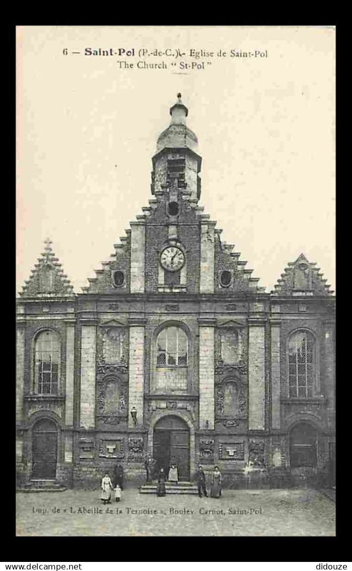 62 - St Pol sur Ternoise - Eglise de Saint Pol - Animé - Ecrite - Voir Scan Recto-Verso