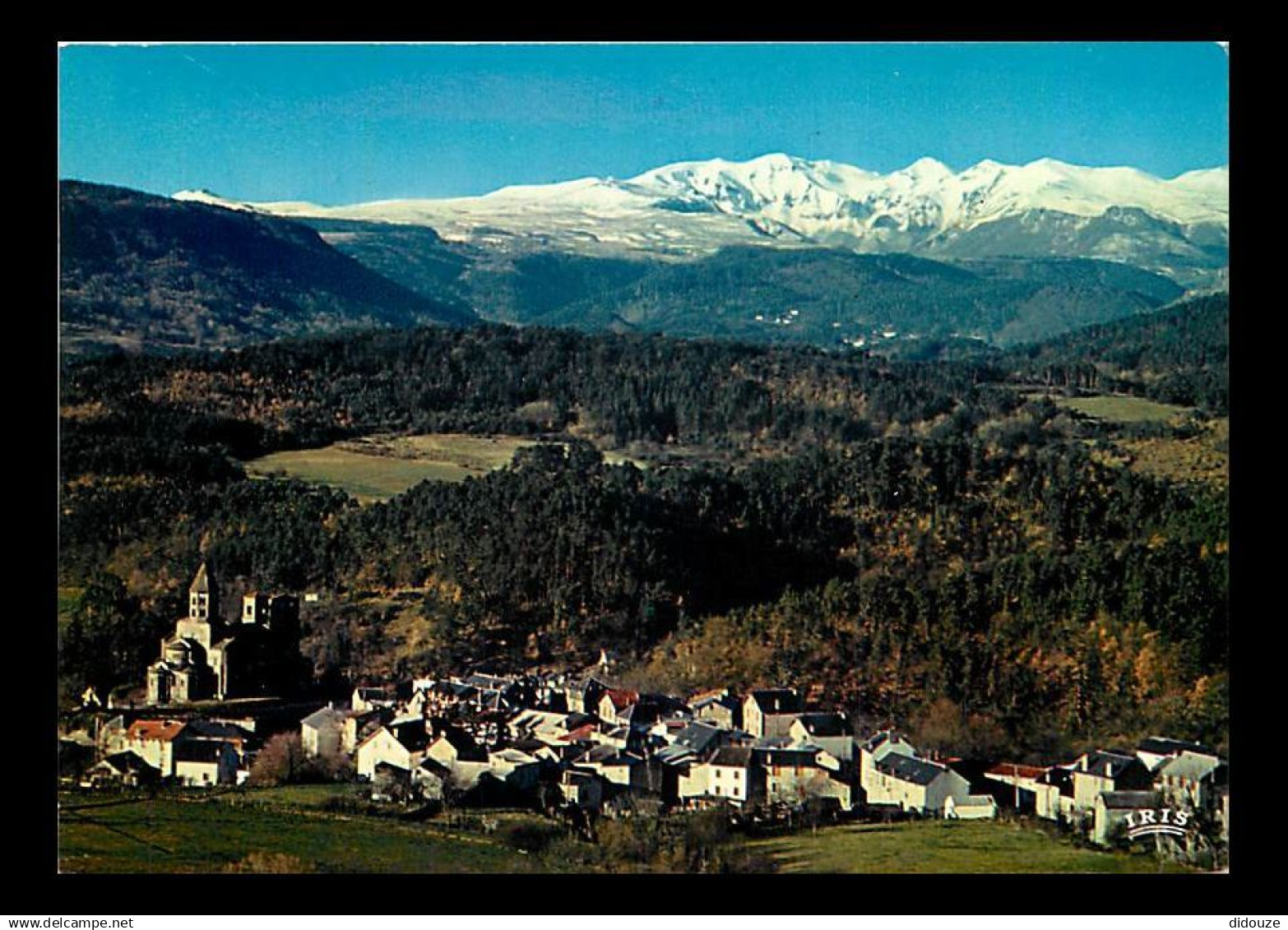 63 - Saint Nectaire - Vue Générale - Panorama sur Saint Nectaire le Haut - A l'horizon la chaîne du Sancy enneigée - CPM