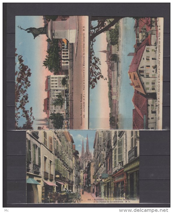 64 - Bayonne - Lot de 10 Cartes Colorisées