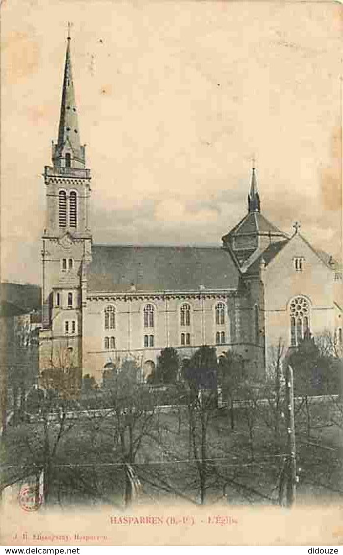 64 - Hasparren - L'Eglise - Oblitération ronde de 1907 - CPA - Voir Scans Recto-Verso