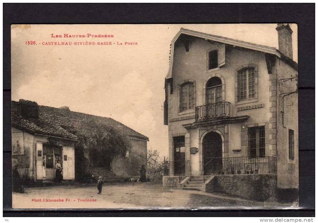 65 - Castelnau-Rivière-Basse - La Poste - RARE !