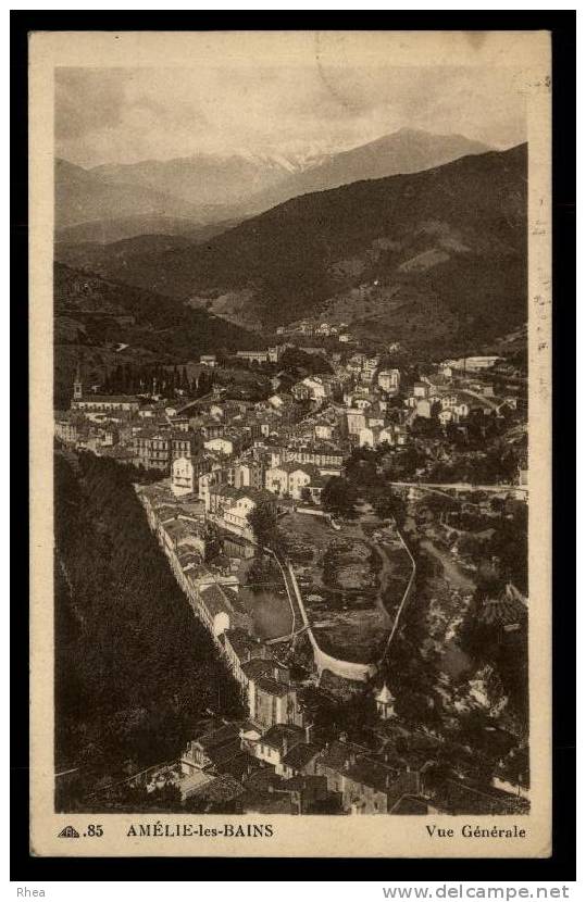 66 Amélie-les-Bains-Palalda vue aerienne sépia D66D K66009K C66003C RH064171