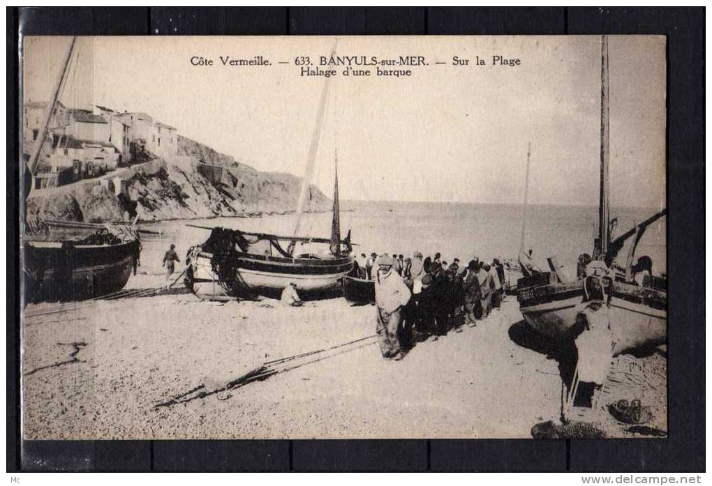 66 - Banyuls-sur-Mer - Sur la Plage - Halage d'une Barque - Cote Vermeille