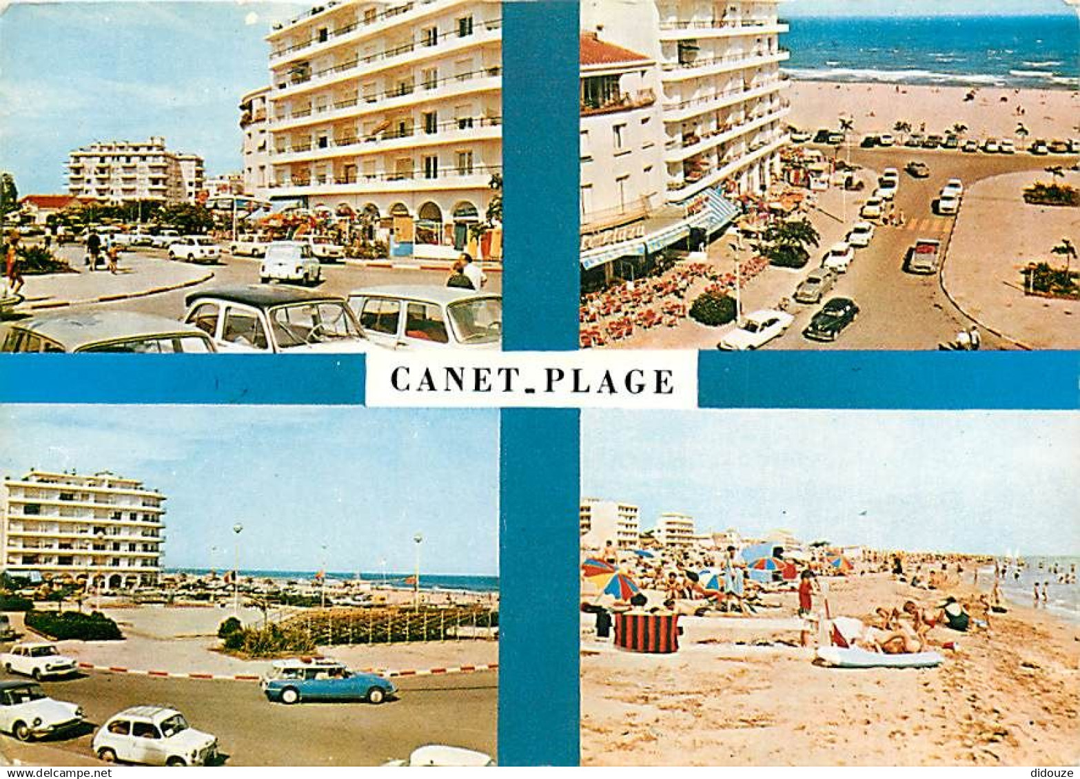 66 - Canet Plage - Multivues - Automobiles - Scènes de Plage - CPM - Voir Scans Recto-Verso