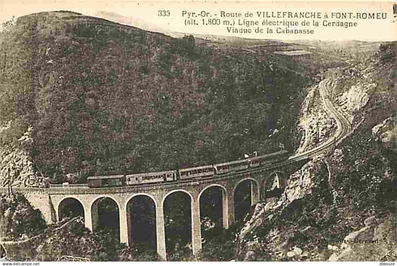 66 - Pyrénées Orientales - Route de Villefranche à Font Romeu - Ligne électrique de la Cerdagne - Viaduc de la Cabanasse