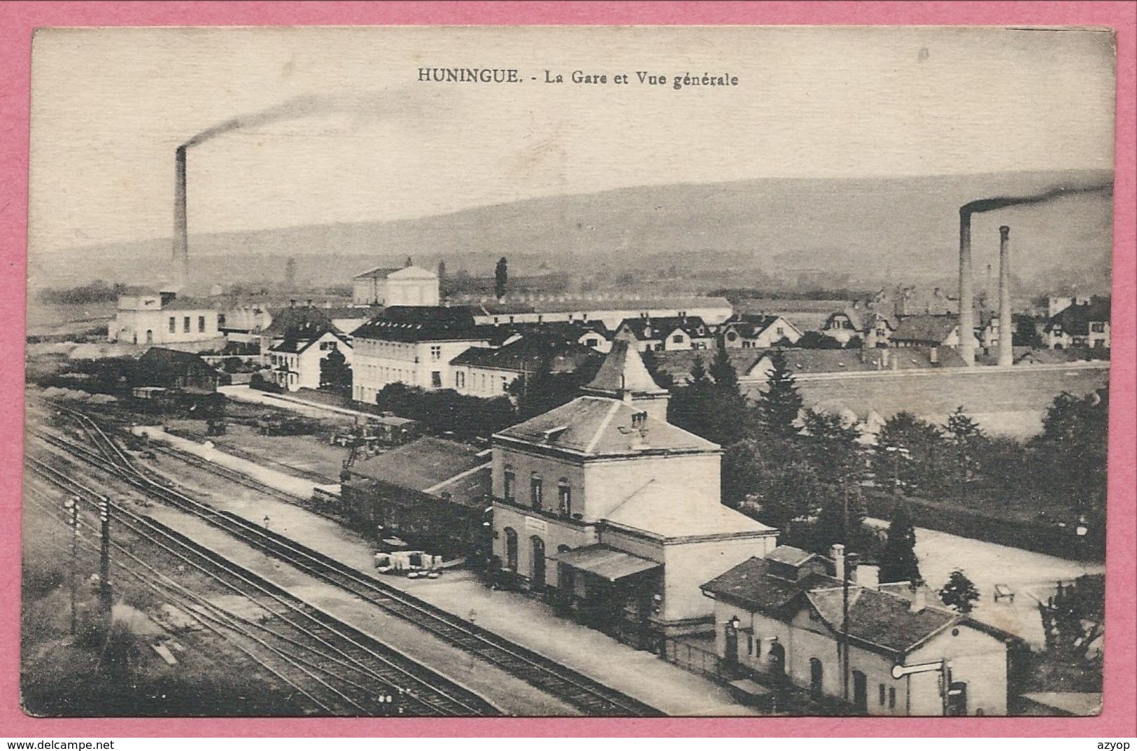 68 - HUNINGUE - Gare et vue générale - Bahnhof