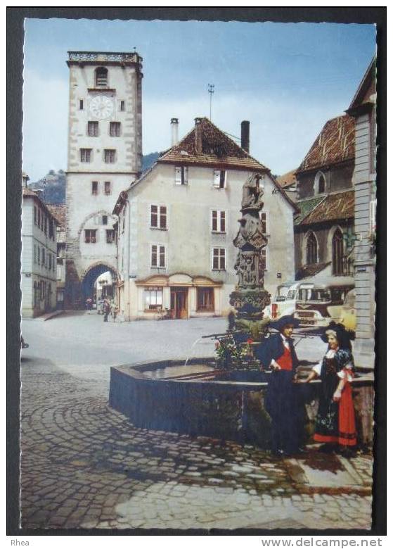 68 Ribeauvillé folklore alsacien costume coiffe fontaine    D68D  K68269K  C68269C RH050676