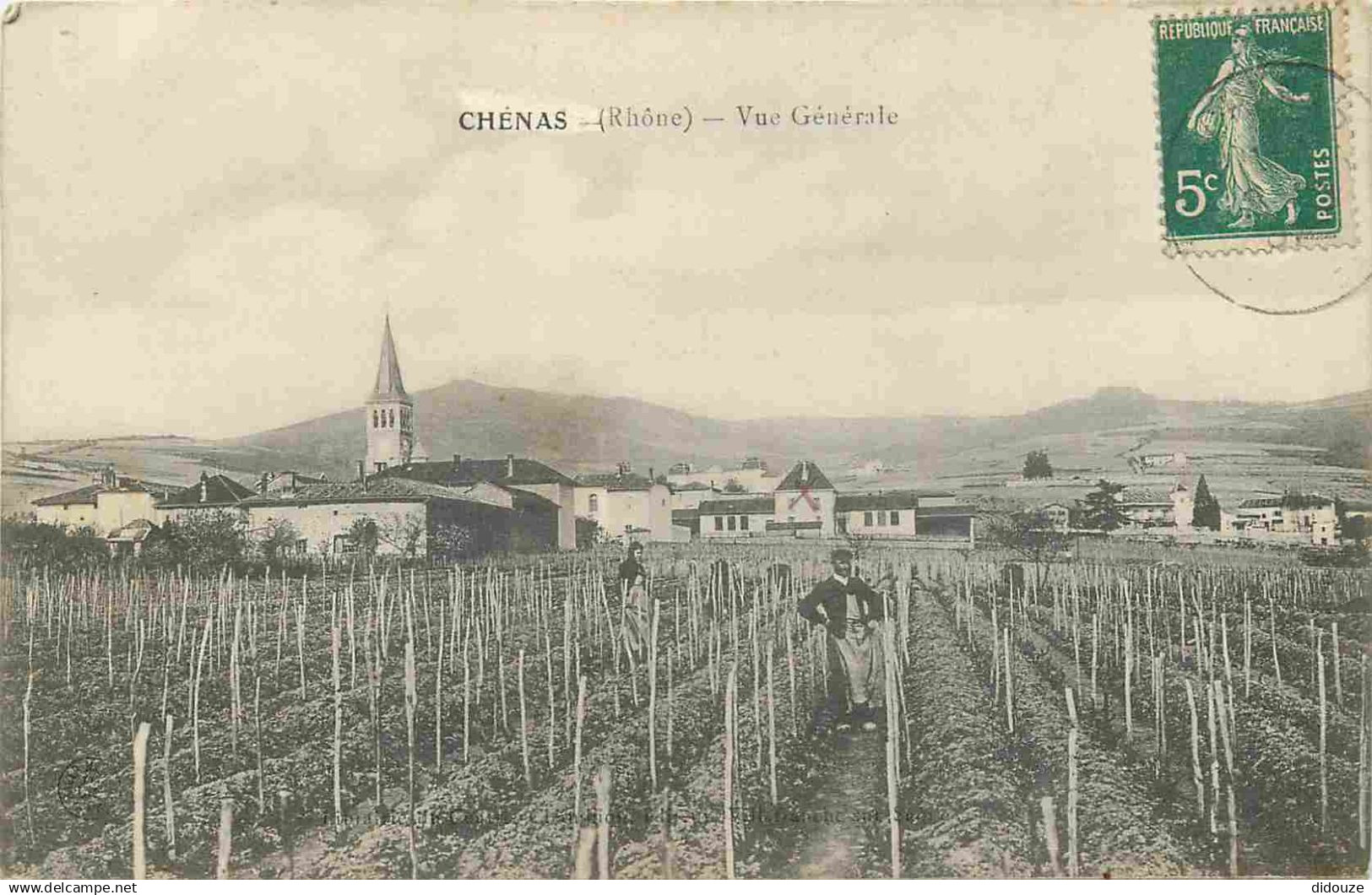 69 - Chénas - Vue Générale - Animée - Vignes - CPA - Oblitération ronde de 1907 - Voir Scans Recto-Verso