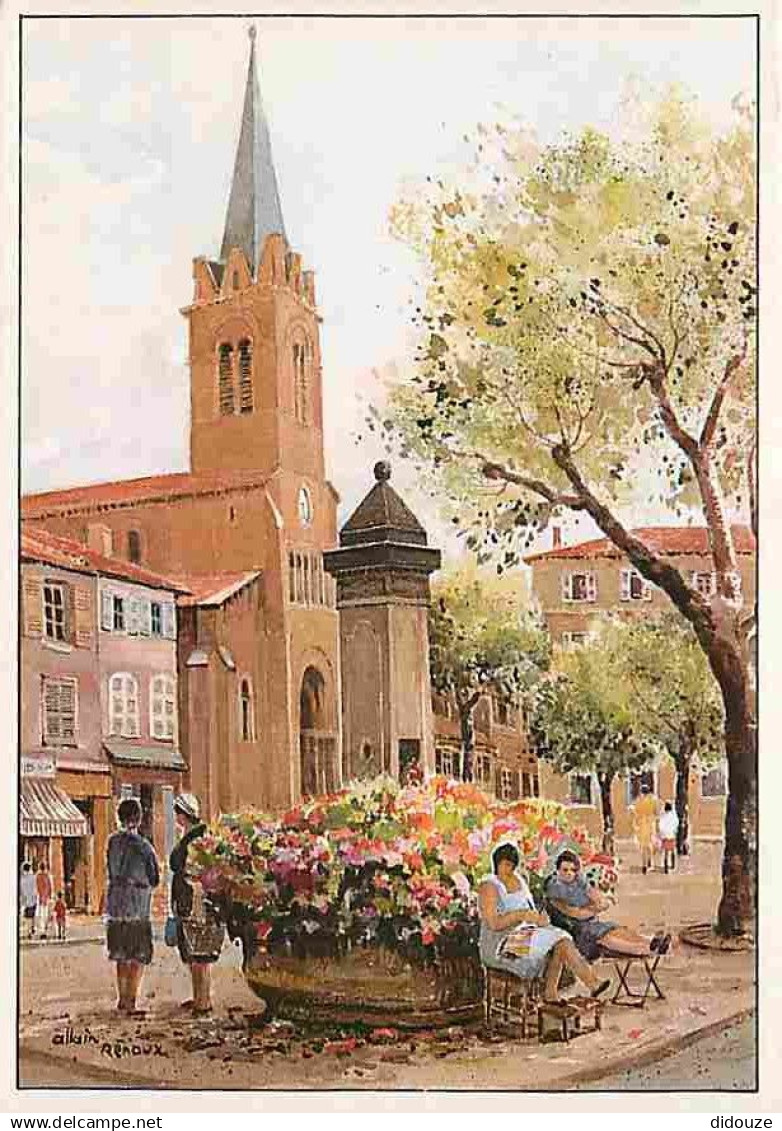 69 - Le Bois d'Oingt - La Place de la Libération - Aquarelle de Allain Renoux - Art - Peinture - CPM - Voir Scans Recto-