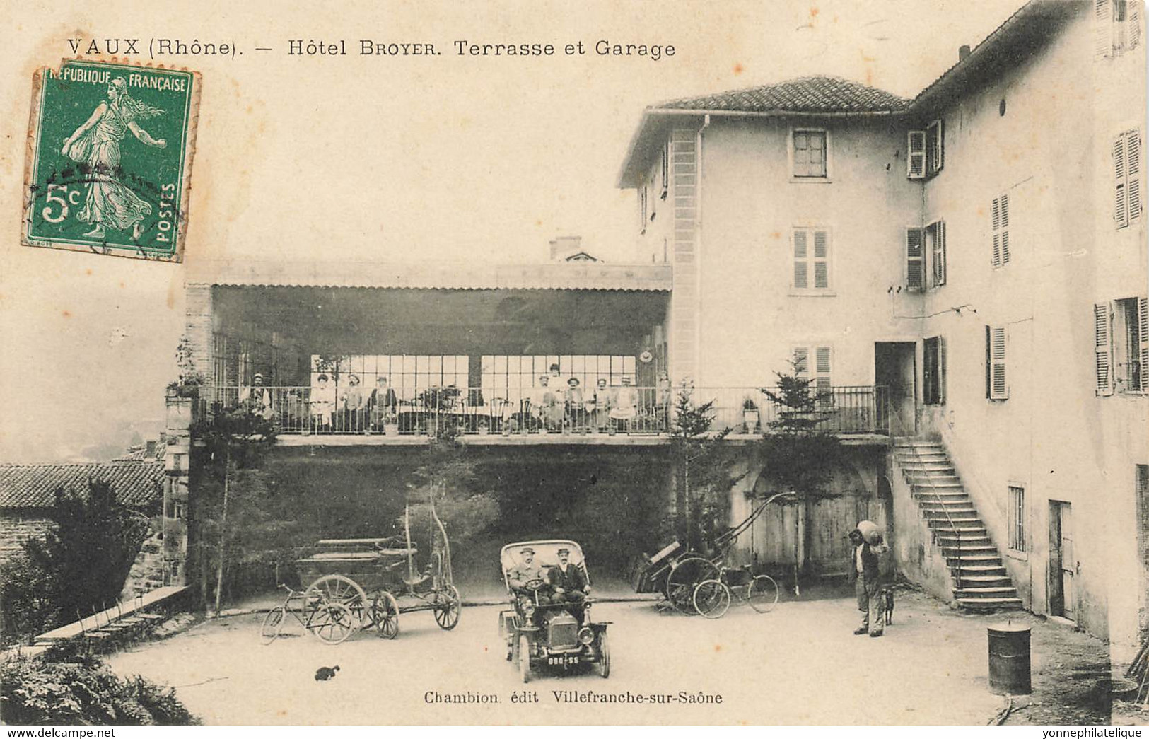 69 - RHÔNE - VAUX - hôtel BROYER  - terrasse et garage automobile- superbe - 10601