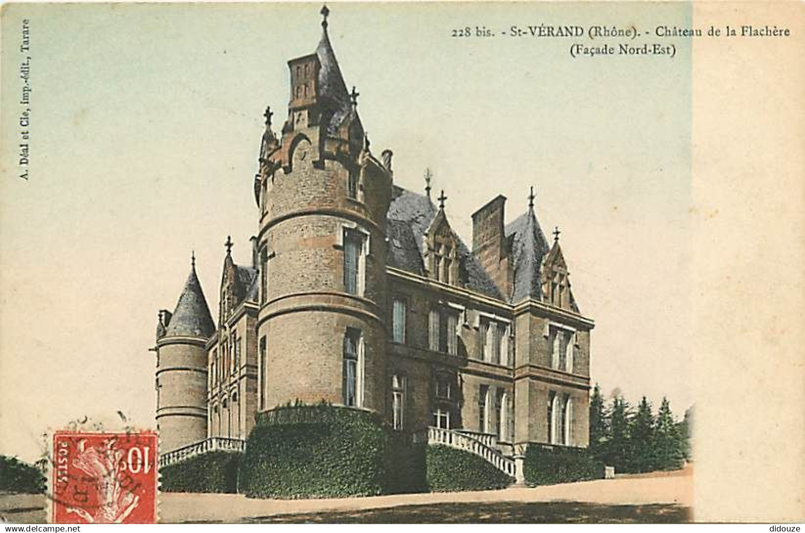 69 - Saint Vérand - Château de la Flachère (Façade Nord-Est) - Colorisée - Correspondance - CPA - Voir Scans Recto-Verso