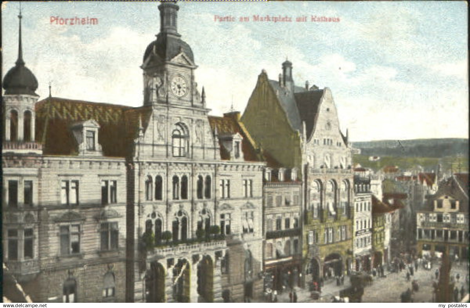 70078248 Pforzheim Pforzheim Marktplatz Rathaus x 1911