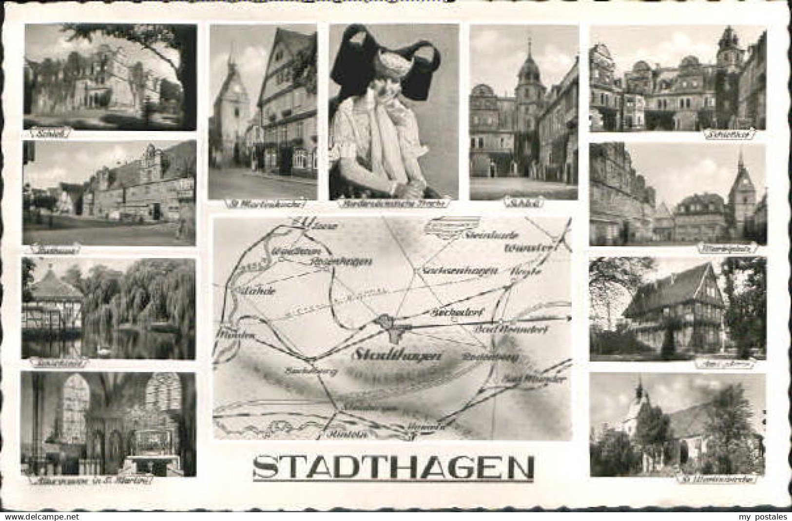 70083463 Stadthagen Stadthagen Schloss Rathaus Cafe Kirche x 1956 Stadthagen