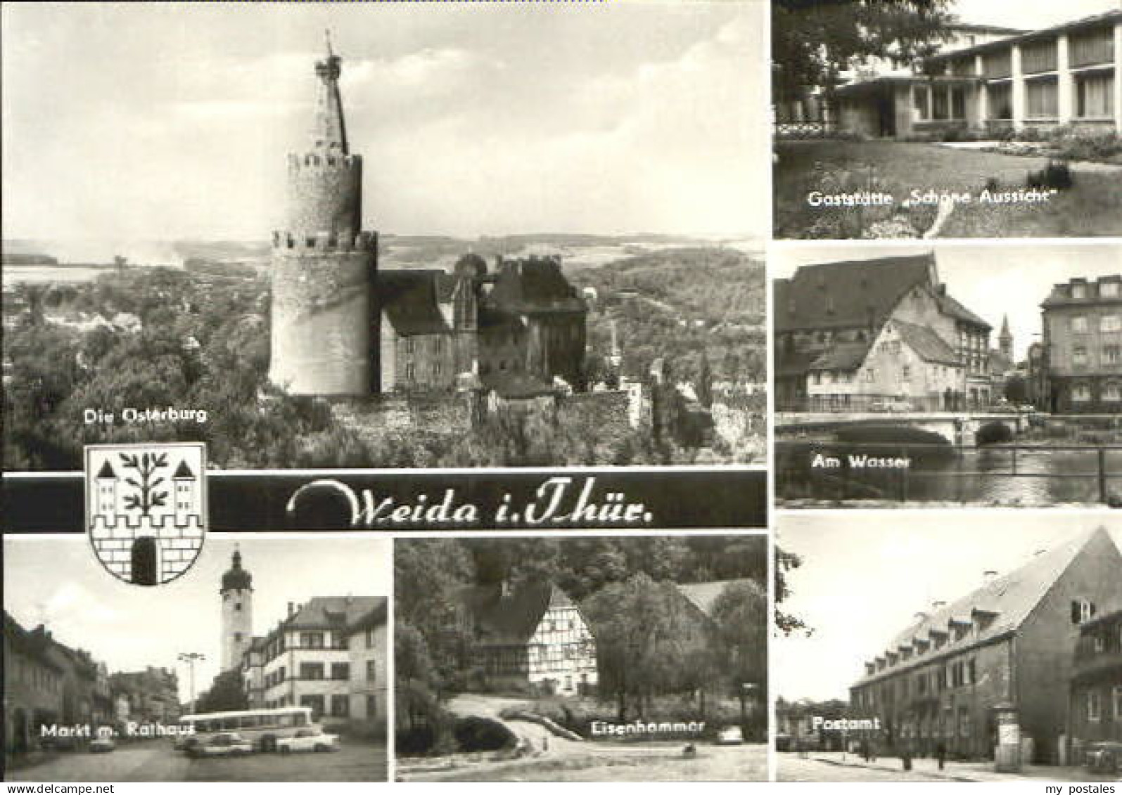 70089148 Weida Thueringen Weida Burg Gaststaette Rathaus Markt Post