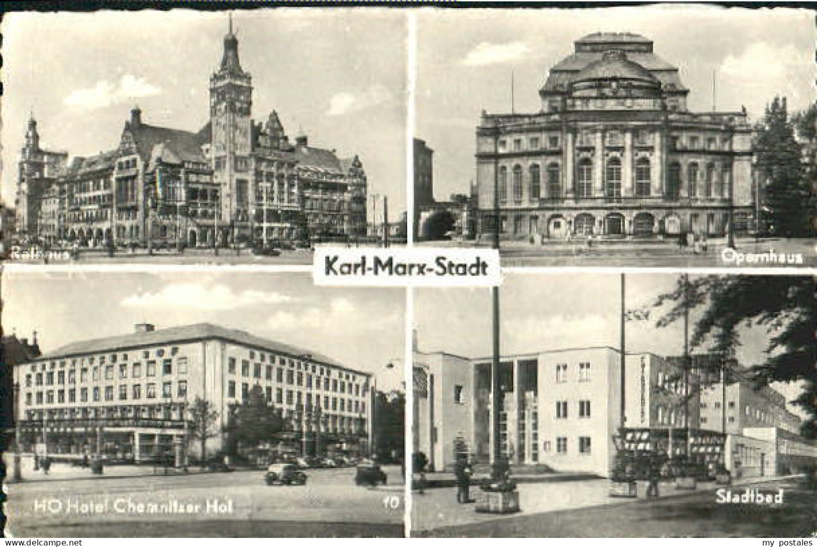 70095243 Chemnitz Chemnitz Rathaus Opernhaus Hotel Stadtbad o 1957 Chemnitz