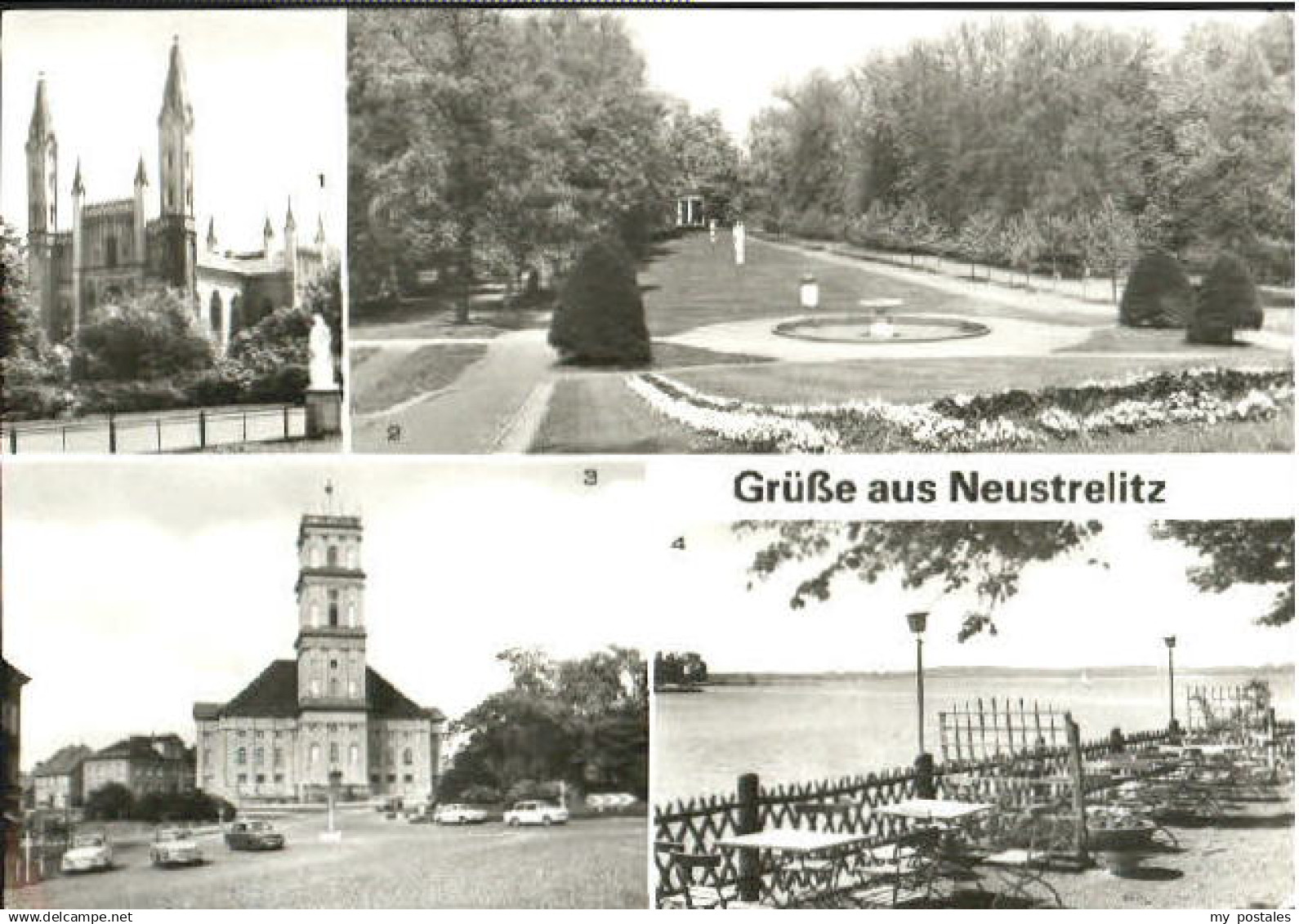 70101977 Neustrelitz Neustrelitz Kirche Park See x 1984