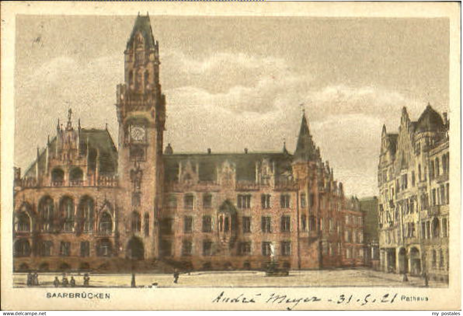 70102153 Saarbruecken Saarbruecken Rathaus x 1921