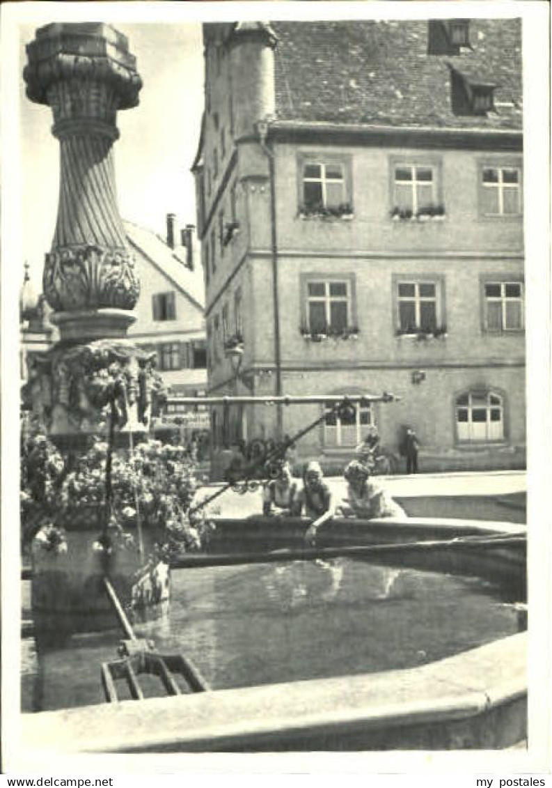 70107792 Biberach Riss Biberach Brunnen Rathaus ungelaufen ca. 1920