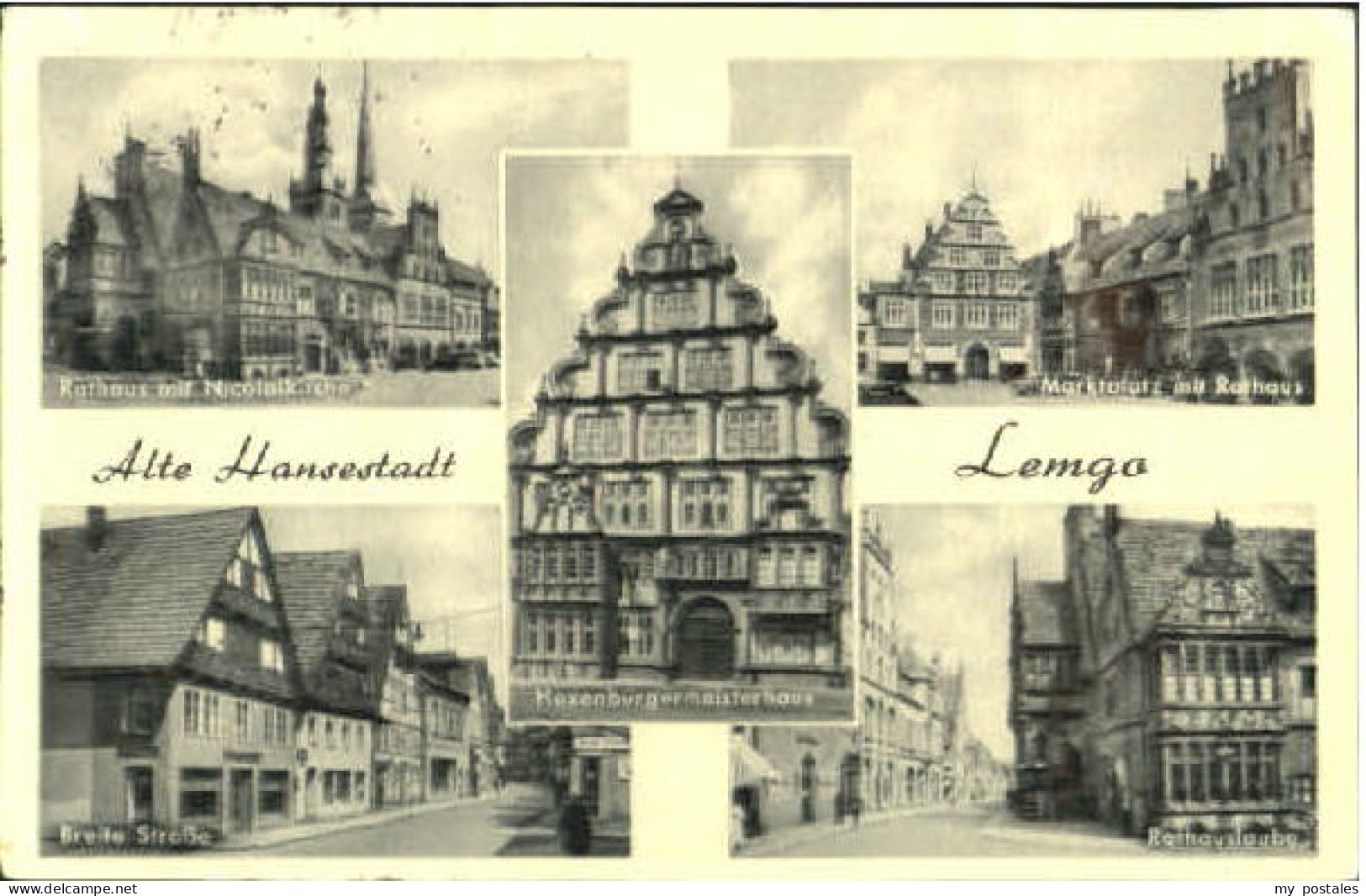 70109977 Lemgo Lemgo Kirche Marktplatz Rathaus  x 1953 Lemgo