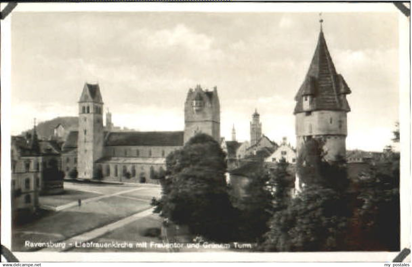 70111433 Ravensburg Wuerttemberg Ravensburg Kirche Tor Turm ungelaufen ca. 1955