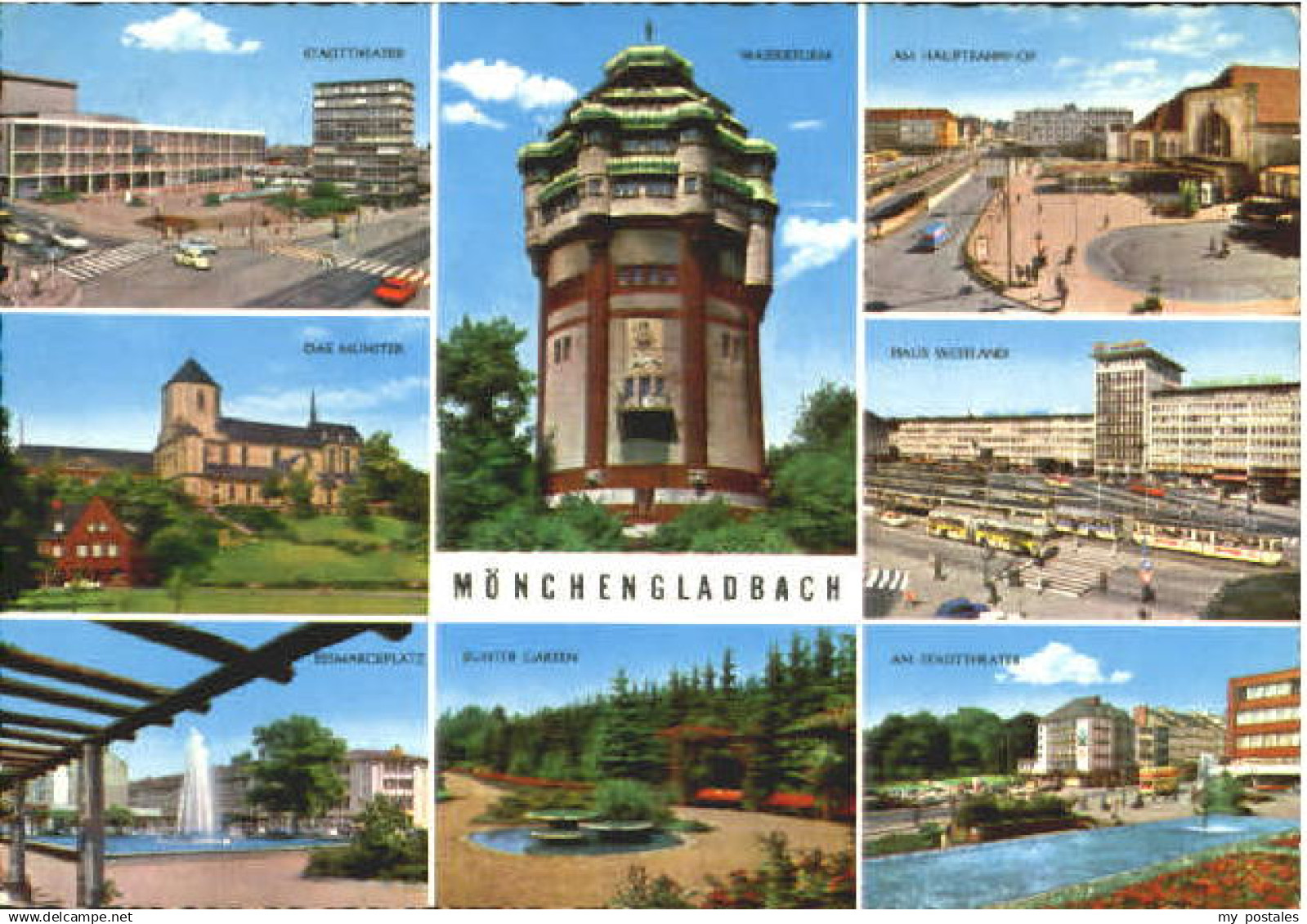 70112875 Moenchengladbach Moenchengladbach Theater Turm Bahnhof Muenster x 1969