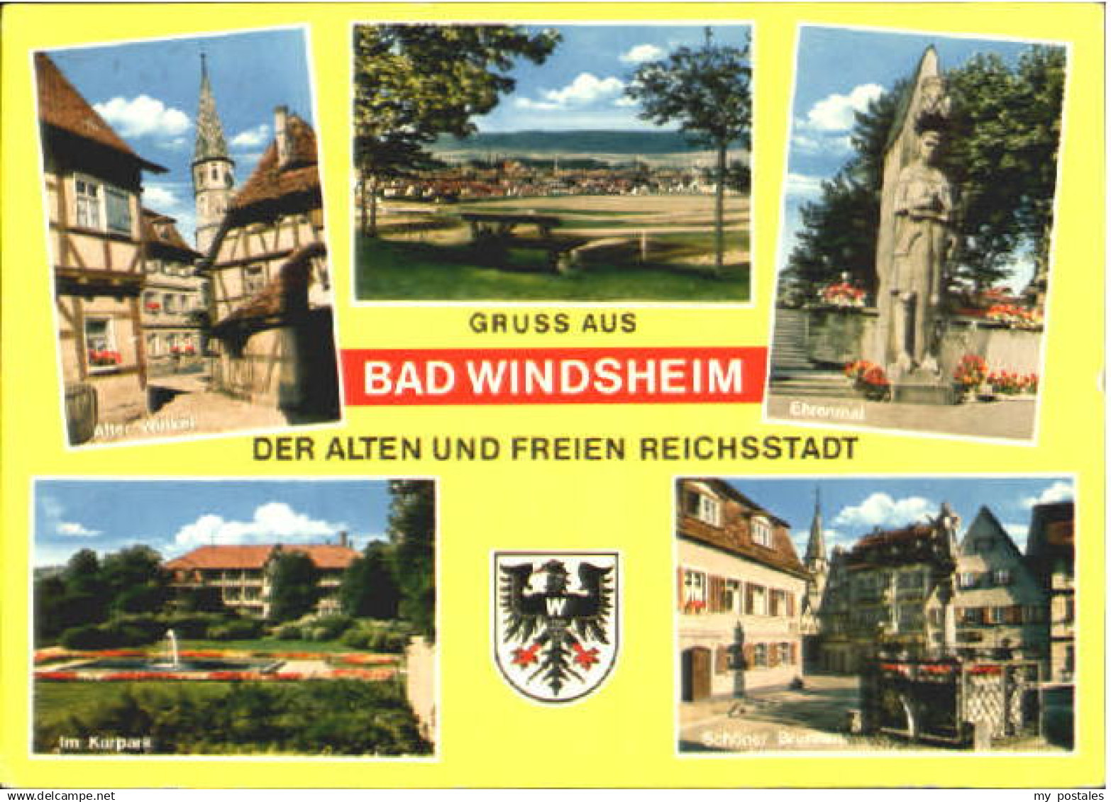 70114992 Bad Windsheim Bad Windsheim Winkel Ehrenmal Kurpark Brunnen x 1975