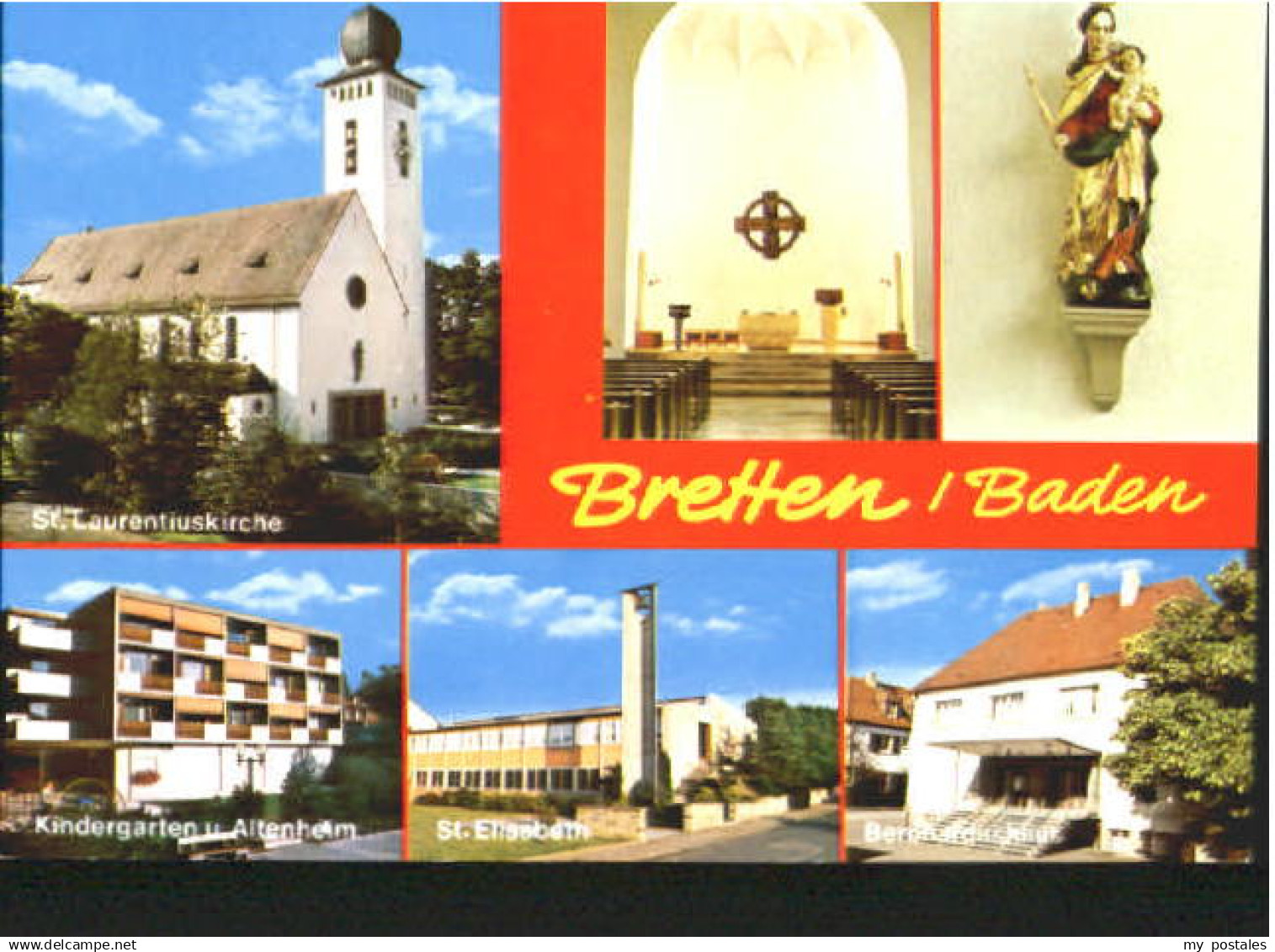 70115101 Bretten Baden Bretten Kirche Kindergarten Altenheim  o 1980