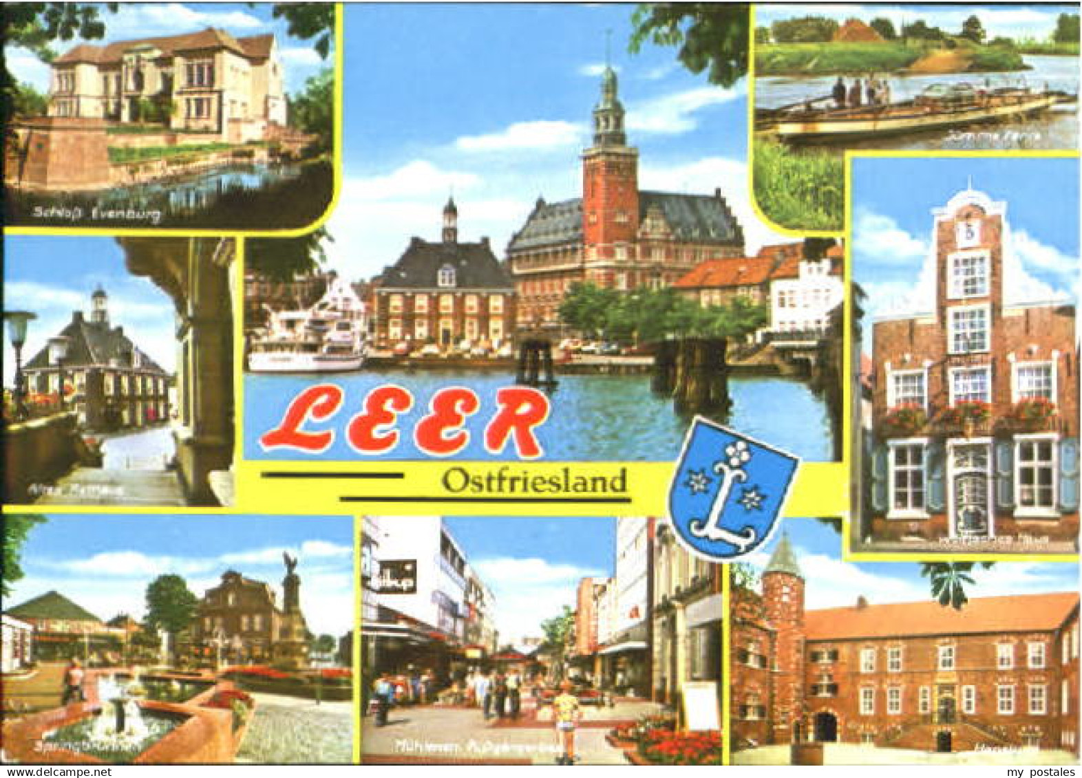 70115377 Leer Leer Schloss Rathaus Brunnen Fussgaengerzone Haneburg x 1993